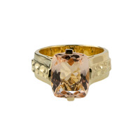 Gouden ring met een AAA Morganiet (de Melo)