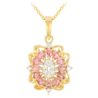 Gouden halsketting met Onverhitte Padparadscha Saffieren (AMAYANI)