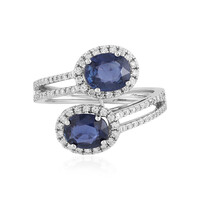 Gouden ring met blauwe saffieren