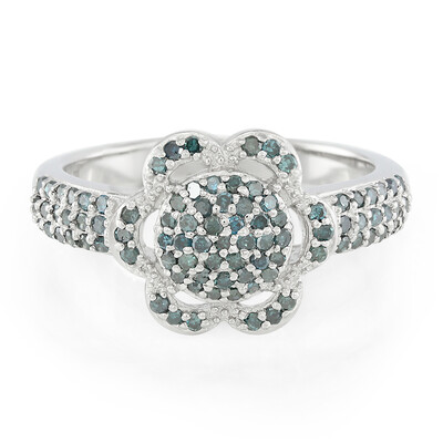Zilveren ring met Fancy diamanten