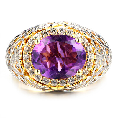 Zilveren ring met een Zambia-amethist (Dallas Prince Designs)