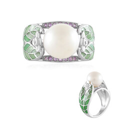 Zilveren ring met Witte zoetwater kweekparels (Adela Silber)