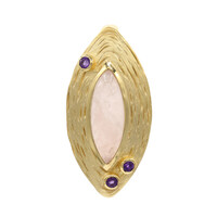 Zilveren hanger met een rozen kwarts