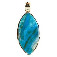 Zilveren hanger met een Blauwe Atacama Opaal