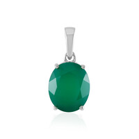 Zilveren hanger met een Groene onyx