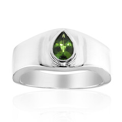 Zilveren ring met een groene toermalijn