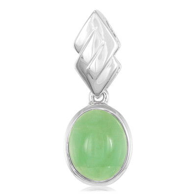Zilveren hanger met een keizerlijk chrysopraas