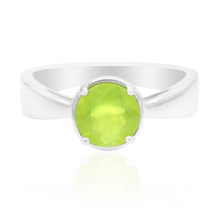 Zilveren ring met een Braziliaanse Groene Opaal