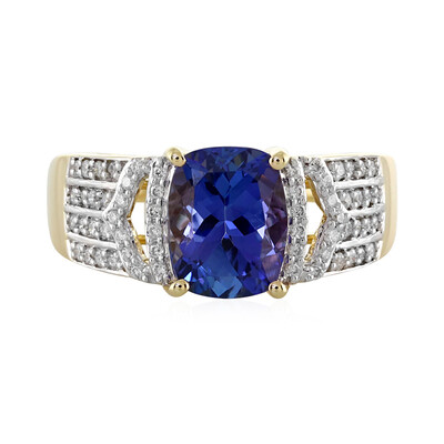 Gouden ring met een AAA tanzaniet (AMAYANI)