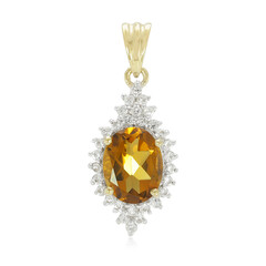 Zilveren hanger met een cognac kwarts