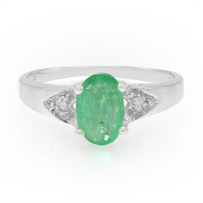 Zilveren ring met een Bahia-smaragd