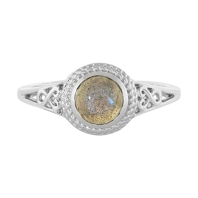 Zilveren ring met een labradoriet