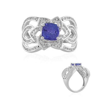 Zilveren ring met een tanzaniet (de Melo)