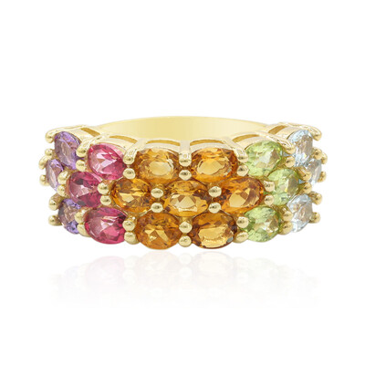 Zilveren ring met hemel-blauwe topaasstenen