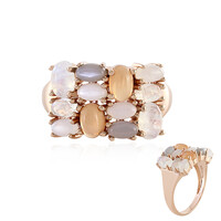 Zilveren ring met Perzik Maanstenen (KM by Juwelo)