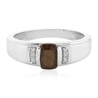 Zilveren ring met een Chocolade Saffier