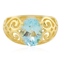 Zilveren ring met een hemel-blauwe topaas