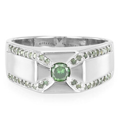 Zilveren herenring met een Fancy diamant