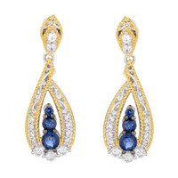 Zilveren oorbellen met blauwe saffieren (Gems en Vogue)