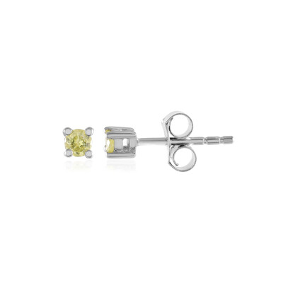 Zilveren oorbellen met I3 Gele Diamanten
