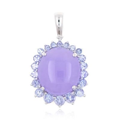Gouden hanger met een lavendel jade