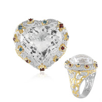 Zilveren ring met een witte kwarts (Gems en Vogue)