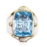Zilveren ring met een hemel-blauwe topaas (Dallas Prince Designs)