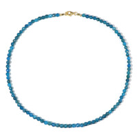 Zilveren halsketting met neon blauwe apatieten