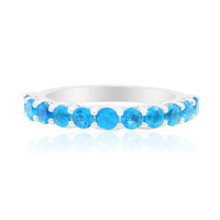 Zilveren ring met neon blauwe apatieten