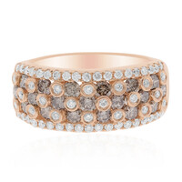Gouden ring met SI2 Bruine Diamanten