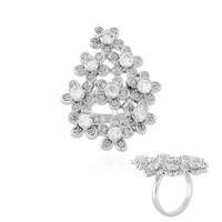 Zilveren ring met witte topaasstenen