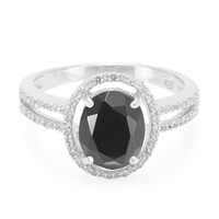 Zilveren ring met een zwarte onyx