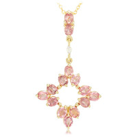 Gouden halsketting met Onverhitte Padparadscha Saffieren (AMAYANI)