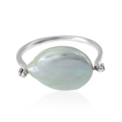 Zilveren ring met een zoetwater kweekparel