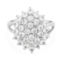 Zilveren ring met witte topaasstenen