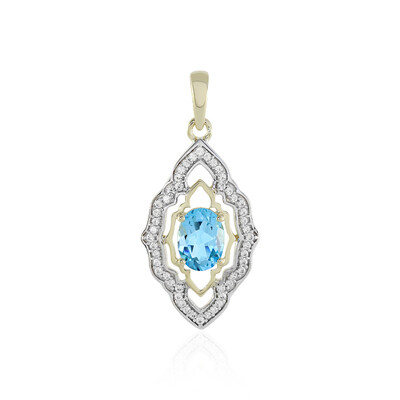 Gouden hanger met een Zwitsers-blauwe topaas (Adela Gold)