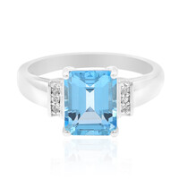 Zilveren ring met een Zwitsers-blauwe topaas