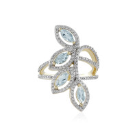 Gouden ring met aquamarijnstenen