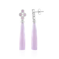 Gouden oorbellen met Lavendel Chalcedonen (KM by Juwelo)