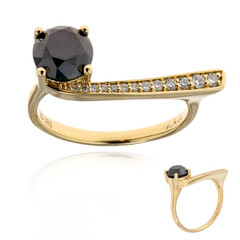 Gouden ring met een zwarte diamant (de Melo)