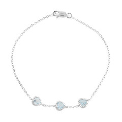 Zilveren armband met hemel-blauwe topaasstenen