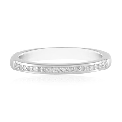 Zilveren ring met I3 (J) Diamanten