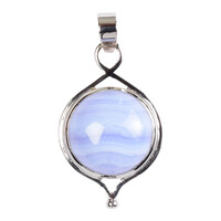 Zilveren hanger met een Blauwe chalcedoon