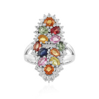 Zilveren ring met saffieren