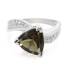 Zilveren ring met een rookkwarts