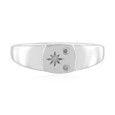 Zilveren ring met een I2 (I) Diamant
