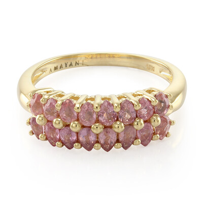 Gouden ring met Onverhitte Padparadscha Saffieren (AMAYANI)