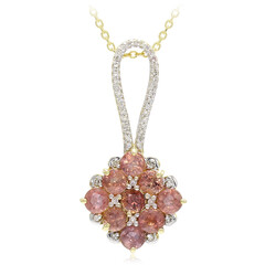 Gouden halsketting met Onverhitte Padparadscha Saffieren (AMAYANI)