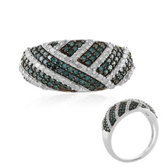 Gouden ring met I4 Blauwe DIamanten