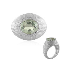 Zilveren ring met een groene amethist